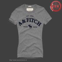 dames abercrombie fitch korte tees trade mark grijs Online Winkel khf75220